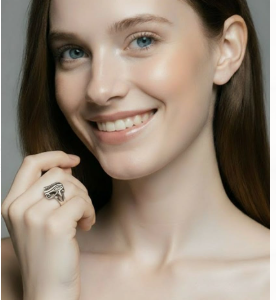 Anillo ojo de Horus de plata 925 (edición ancha)